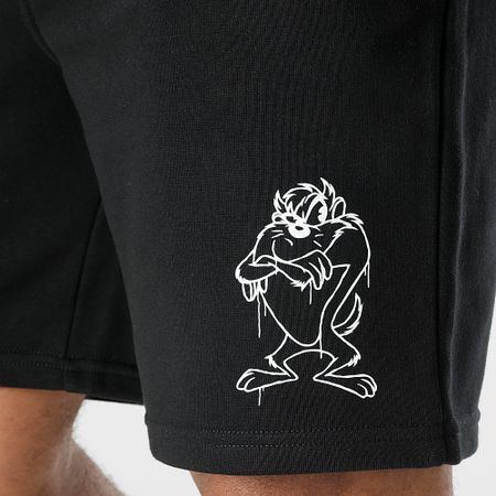 Looney Tunes - Pantaloncini da jogging Angry Taz Nero Bianco
