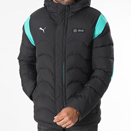 Puma - Piumino AMG Mercedes MT7 Ecolite con cappuccio 621146 Nero Verde