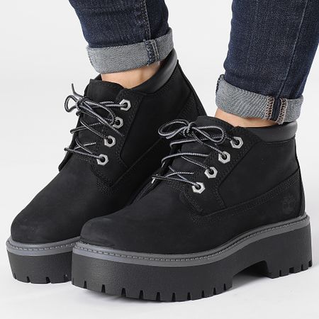 Timberland - Stivali Donna Heritage Platform Waterproof Chukka A5REN Black Nubuck