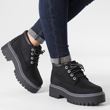 Timberland - Stivali Donna Heritage Platform Waterproof Chukka A5REN Black Nubuck
