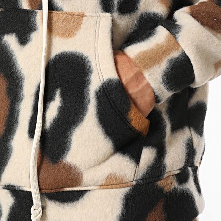 Uniplay - Set pantaloni e felpa con cappuccio leopardati beige