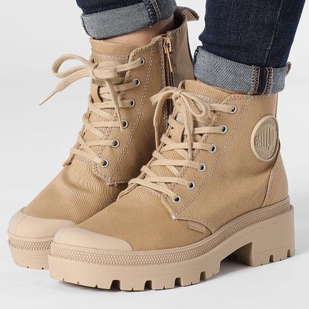Palladium - Stivali Donna Pallabase Twill 96907 Caramello