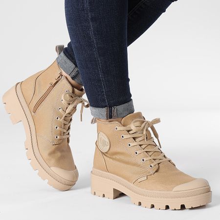 Palladium - Stivali Donna Pallabase Twill 96907 Caramello