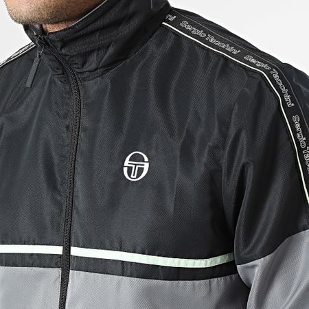 Sergio Tacchini - Midday 40297 Tuta da ginnastica nera a righe grigie