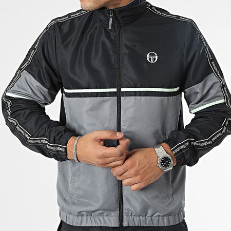 Sergio Tacchini - Midday 40297 Tuta da ginnastica nera a righe grigie