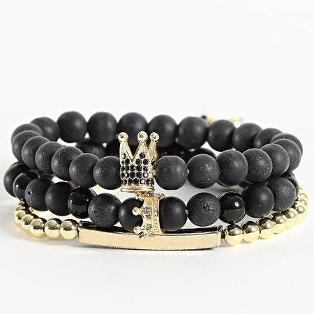 California Jewels - Bracciale nero dorato