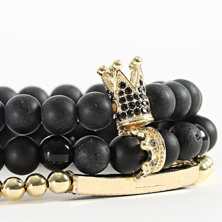 California Jewels - Bracciale nero dorato