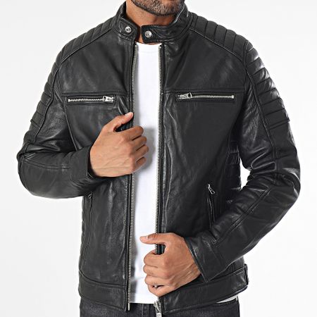 Schott NYC - Giacca di pelle nera Rock