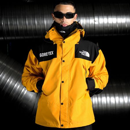 The North Face - Parka Moutain Gore-Tex con cappuccio nero giallo