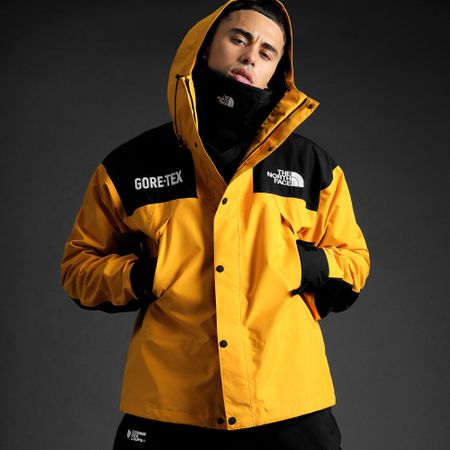 The North Face - Parka Moutain Gore-Tex con cappuccio nero giallo