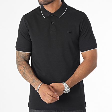 Calvin Klein - Polo manica corta Piqué Tipping 1869 Nero