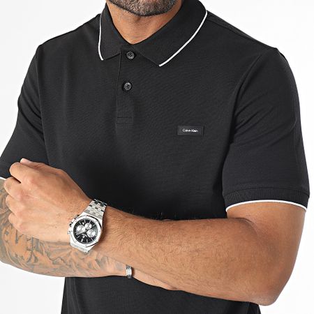 Calvin Klein - Polo manica corta Piqué Tipping 1869 Nero