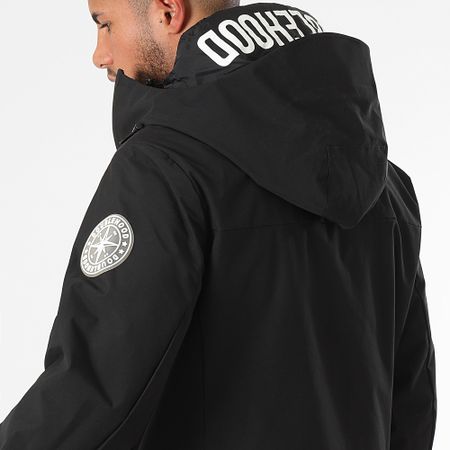 DoubleHood - Muller Giacca nera con cappuccio e zip