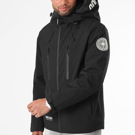DoubleHood - Muller Giacca nera con cappuccio e zip