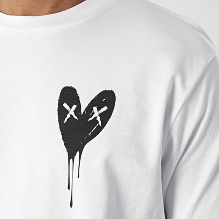 Luxury Lovers - Tee Shirt Oversize Large Heart Series Small Nero Bianco