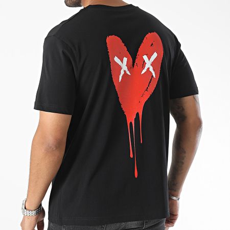 Luxury Lovers - Tee Shirt Oversize Serie Cuore Grande Rosso Nero