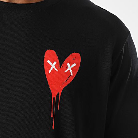 Luxury Lovers - Tee Shirt Oversize Serie Cuore Grande Rosso Nero