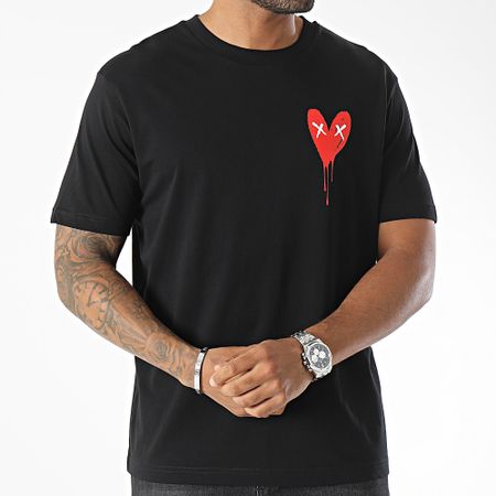 Luxury Lovers - Tee Shirt Oversize Serie Cuore Grande Rosso Nero