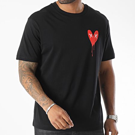 Luxury Lovers - Tee Shirt Oversize Serie Cuore Grande Rosso Nero