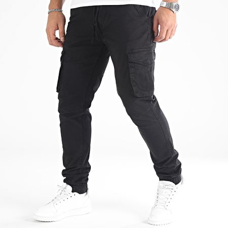 John H - Set di 2 pantaloni cargo bianchi e neri XQ05