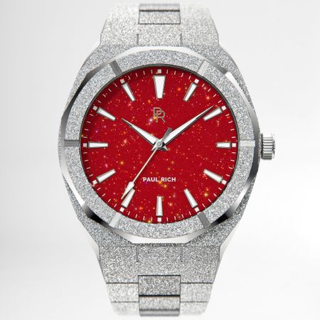 Paul Rich - Orologio Frosted Star Dust 42 mm argento rosso