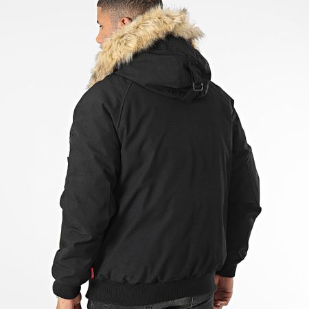 Compagnie Canadienne - Cappotto originale in pelliccia nera con cappuccio