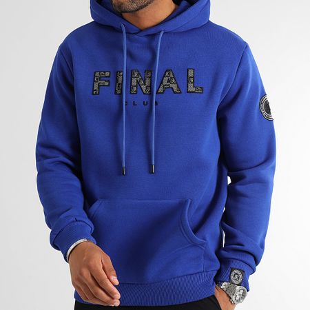 Final Club - Felpa con cappuccio con ricamo Damier 1131 blu reale