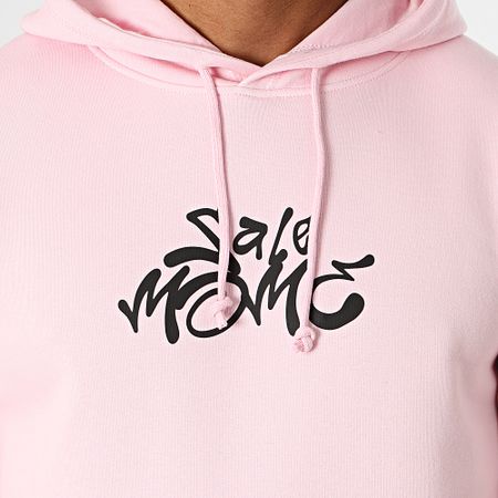 Sale Môme Paris - Felpa con cappuccio con testa di coniglio graffiti rosa
