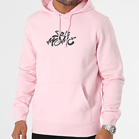 Sale Môme Paris - Felpa con cappuccio con testa di coniglio graffiti rosa