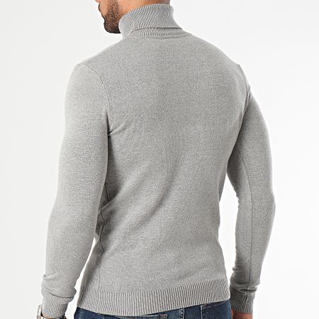 John H - Set di 2 maglioni dolcevita bianchi e grigi