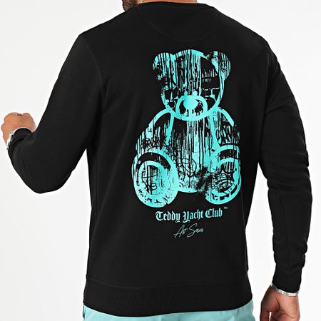 Teddy Yacht Club - Art Series Dripping Felpa girocollo nero turchese