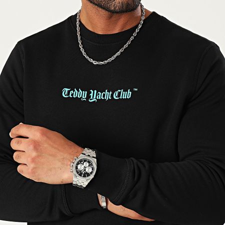 Teddy Yacht Club - Art Series Dripping Felpa girocollo nero turchese