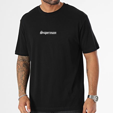 DC Comics - Maglietta oversize con logo Superman nero