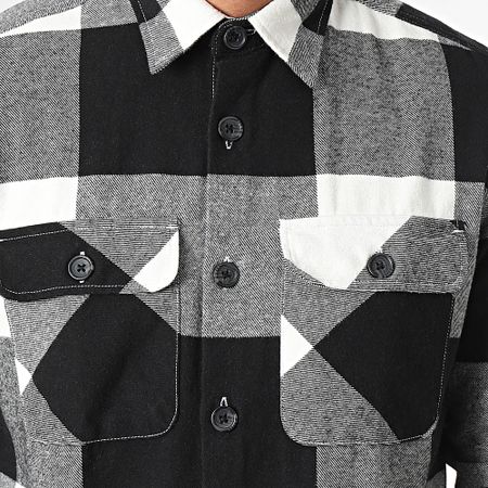 Jack And Jones - Darren Grey Camicia a scacchi a maniche lunghe bianca e nera