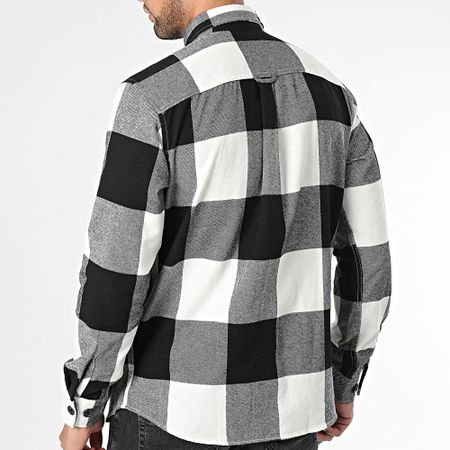 Jack And Jones - Darren Grey Camicia a scacchi a maniche lunghe bianca e nera