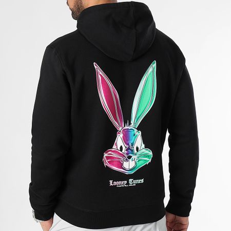 Looney Tunes - Bugs Bunny arrabbiato Chrome Color Viola Verde Nero Felpa con cappuccio