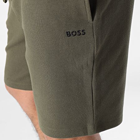 BOSS - Pantaloncini da jogging in waffle 50480828 Khaki green