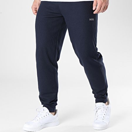 BOSS - Pantaloni da jogging con polsini in waffle 50486456 Blu navy