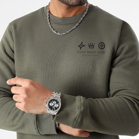 Teddy Yacht Club - Atelier Paris Felpa girocollo Verde Khaki Nero