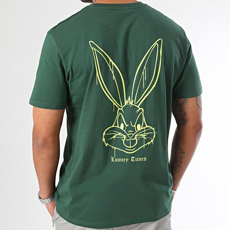 Looney Tunes - Maglietta Bugs Bunny arrabbiato verde giallo fluo