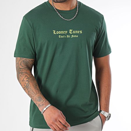 Looney Tunes - Maglietta Bugs Bunny arrabbiato verde giallo fluo