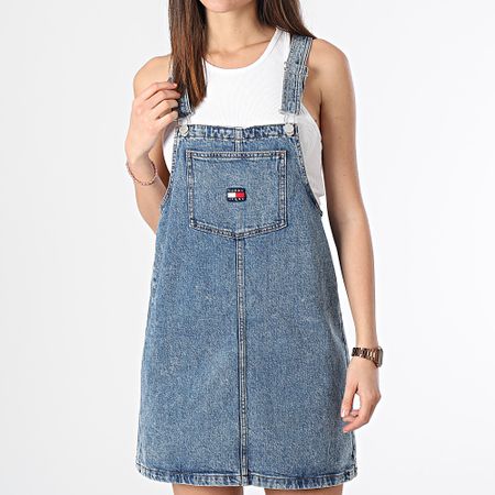 Tommy Jeans - Abito Salopette donna Scamiciato 7208 Blu Denim