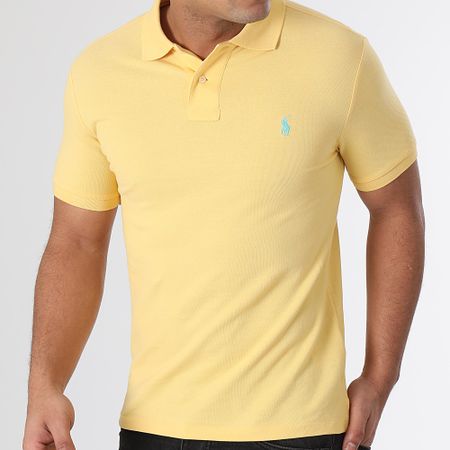 Polo Ralph Lauren - Polo Slim a maniche corte in cotone piqué giallo
