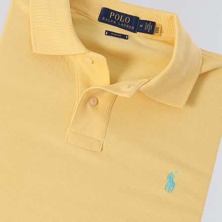 Polo Ralph Lauren - Polo Slim a maniche corte in cotone piqué giallo