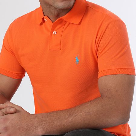 Polo Ralph Lauren - Polo manica sottile in cotone piqué arancione