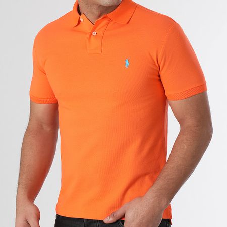 Polo Ralph Lauren - Polo manica sottile in cotone piqué arancione
