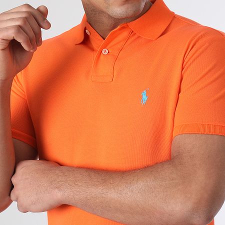 Polo Ralph Lauren - Polo manica sottile in cotone piqué arancione
