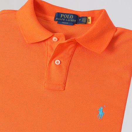 Polo Ralph Lauren - Polo manica sottile in cotone piqué arancione