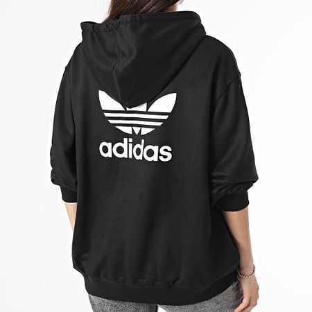Adidas Originals - Felpa con cappuccio Trefoil da donna IU2409 Nero