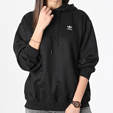 Adidas Originals - Felpa con cappuccio Trefoil da donna IU2409 Nero